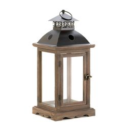 Gallery of Light Rustic Charm 18.5 in. Wood Brown Lantern