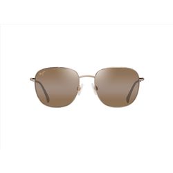 Maui Jim Olali Asian Fit Sunglasses Unisex Shiny Light Gold with Greyish-Green Frame HCL Bronze Lens