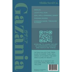 Chive Shido Seed Co. Gazania Seeds 1 pk