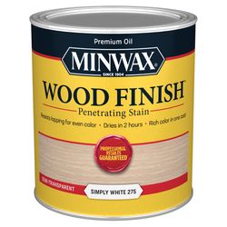 Minwax Wood Finish Semi-Transparent Simply White Oil-Based Penetrating Wood Stain 1 qt
