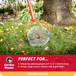 Garden Weasel Medium 47.5 in. Steel Nut Gatherer Steel Handle