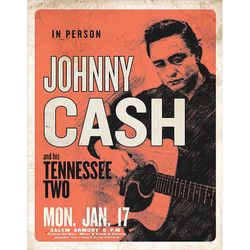 Desperate Enterprises Johnny Cash .125 in. H X 16 in. L Multicolored Metal CASH & His Tennessee Two