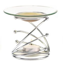 Fragrance Foundry 3.75 in. H X 5 in. L Silver Glass/Iron Splash Oil Warmer