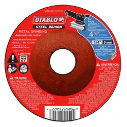 Diablo Steel Demon 4-1/2 in. D X 7/8 in. X 1/4 in. thick Steel Metal Grinding Disc 1 pc