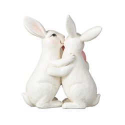 Glitzhome Easter Loving Bunny Table Decor Resin 1 box