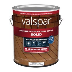Valspar One-Coat Solid Tintable Neutral Base Water-Based Acrylic Stain and Sealer 1 gal