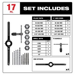 Milwaukee Hex Lok SAE Tap and Die Set