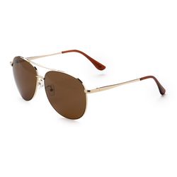 Optimum Optical Sunglasses Unisex Gold Frame Brown Lens