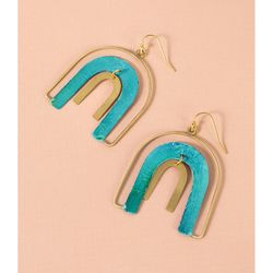 Matr Boomie Women's Esha Rainbow Teal Patina Earrings