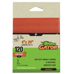 Gator 24 in. L X 4 in. W Aluminum Oxide Sanding Belt 120 Grit Fine 2 pc