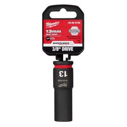 Milwaukee Shockwave 13 mm X 3/8 in. drive Metric 6 Point Deep Impact Socket 1 pc