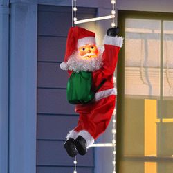 Mr. Christmas LED Climbing Rope Santa 18 in. Yard Decor