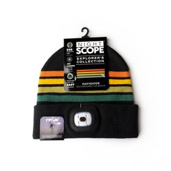 Night Scope Explorers Collection Knitted Rechargeable LED Beanie Multicolored One Size Fits Most