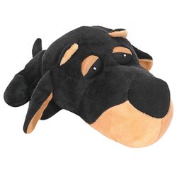 Digger's FatHedz For Dog Black/Brown Plush Doby Dog Toy 1 pk
