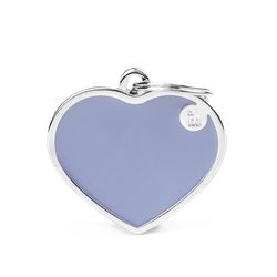 MyFamily Basic Handmae Lilac Heart Aluminum Dog Pet Tags Large