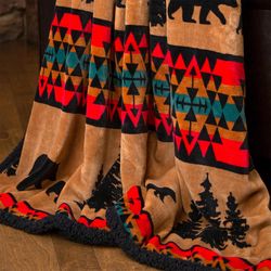 Carstens Inc 68 in. H X 54 in. L Multicolored Polyester Plush Throw Blanket