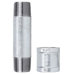 STZ Industries 3/4 in. MPT Galvanized Steel 4 in. L Nipple with Coupling
