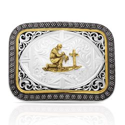 Montana Silversmiths Christian Cowboy Rectangle Belt Buckle