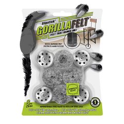 Slipstick GorillaFelt Felt/Plastic Self Adhesive Table/Chair Leg Tip Gray Round 8 pk