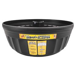 Savannah Planter 5.5 in. H X 15 in. W X 15 in. D Plastic Umbrella Planter Black