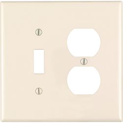 Leviton Almond 2 gang Nylon Duplex/Toggle Wall Plate 1 pk