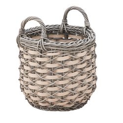 Sol Home Zita 18 in. L X 18 in. W X 20 in. H Gray/White Woven Basket