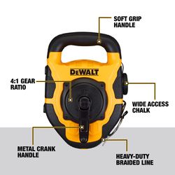 DeWalt Large Capacity Chalk Line Reel 150 ft. Braided
