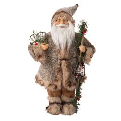 Glitzhome Multicolored Christmas Santa Claus Figurine 18.11 in.