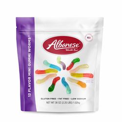 Albanese Assorted Gummi Worms 36 oz