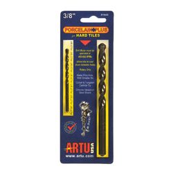 ARTU Porcelain Plus 3/8 in. X 5-5/16 in. L Tungsten Carbide Tipped Glass and Tile Bit Set Straight S