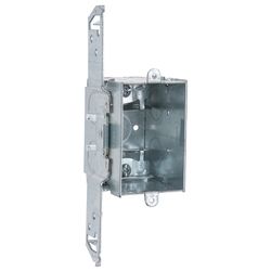 Raco 14 cu in Rectangle Metal 1 gang Junction Box Gray