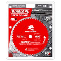 Diablo Steel Demon 7-1/4 in. D X 5/8 in. Cermet Metal Saw Blade 48 teeth 1 pk
