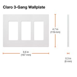 Lutron Claro Ivory 3 gang Plastic Decorator Wall Plate 1 pk