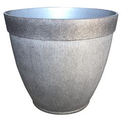 Southern Patio 13 in. H X 15 in. D Resin Planter Metal