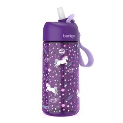 Bentgo 15 oz Purple BPA Free Unicorn Bottle with Straw Cap