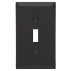 Amerelle Century Matte Black 1 gang Stamped Steel Toggle Wall Plate 1 pk