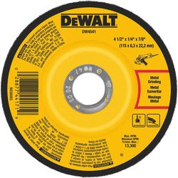 DeWalt 4-1/2 in. D X 7/8 in. X 1/4 in. thick Grinding Wheel 1 pc