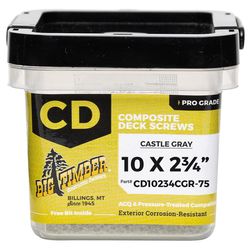 Big Timber No. 10 Sizes X 2-3/4 in. L Castle Gray Star Trim Head Composite Deck Screws 1 lb 75 pk