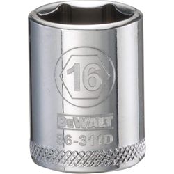DeWalt 16 mm X 3/8 in. drive Metric 6 Point Socket 1 pc