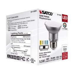 Satco PAR20 E26 (Medium) LED Bulb Tunable White/Color Changing 50 Watt Equivalence 1 pk