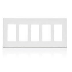 Leviton White 5 gang Polycarbonate Decorator Screwless Wall Plate 1 pk
