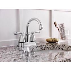 Moen Banbury 2 Chrome Traditional Centerset Bathroom Sink Faucet 4 in.