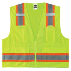 Ergodyne GloWear Reflective Two-Tone Surveyor Vest Lime L/XL