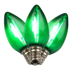 Holiday Bright Lights LED C7 Green 25 ct Christmas Light Bulbs