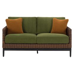 Signature Design by Ashley Horizon Hall Brown Aluminum Frame Loveseat Green