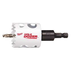 Milwaukee Hole Dozer 1-3/4 in. Bi-Metal 2.7 in. L X 3/8 in. D Hole Saw with Arbor and Pilot Bit Arbo
