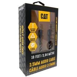 CAT Auxillary Audio Cable 10 ft. Black/White