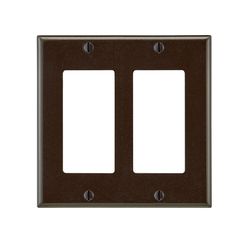 Leviton Brown 2 gang Thermoplastic Decorator Wall Plate 1 pk