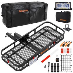 Mockins 60x20x6 Rasied Cargo Carrier w/ 20 CuFt Cargo Bag Cargo Carrier Set 1 pk