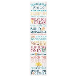 P Graham Dunn Multicolored Wood 60 in. H X 14 in. L X 0.75 in. W Beach House Rules Porch Sign